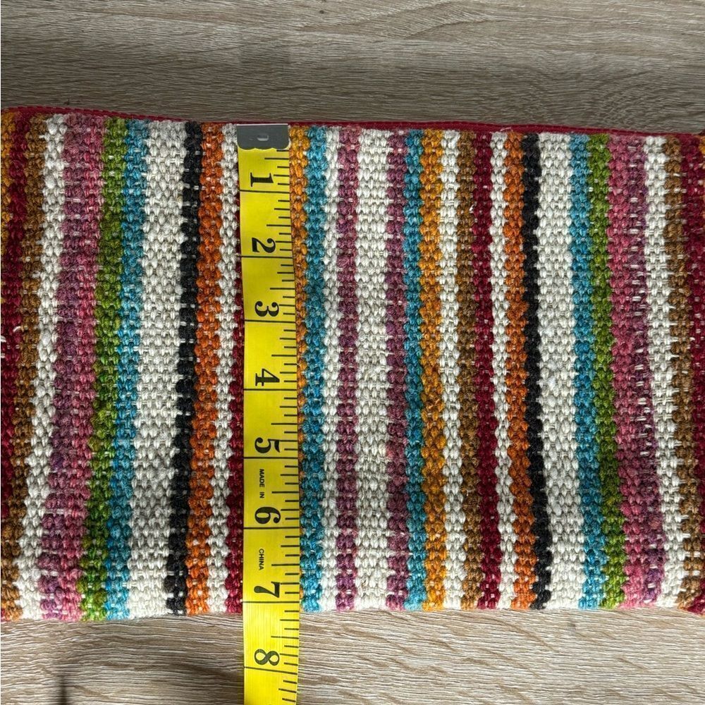 Be Alpaca Made in Peru Multicolor Woven Wool Wristlet Cosmetic Bag Clutch - Picture 6 of 7